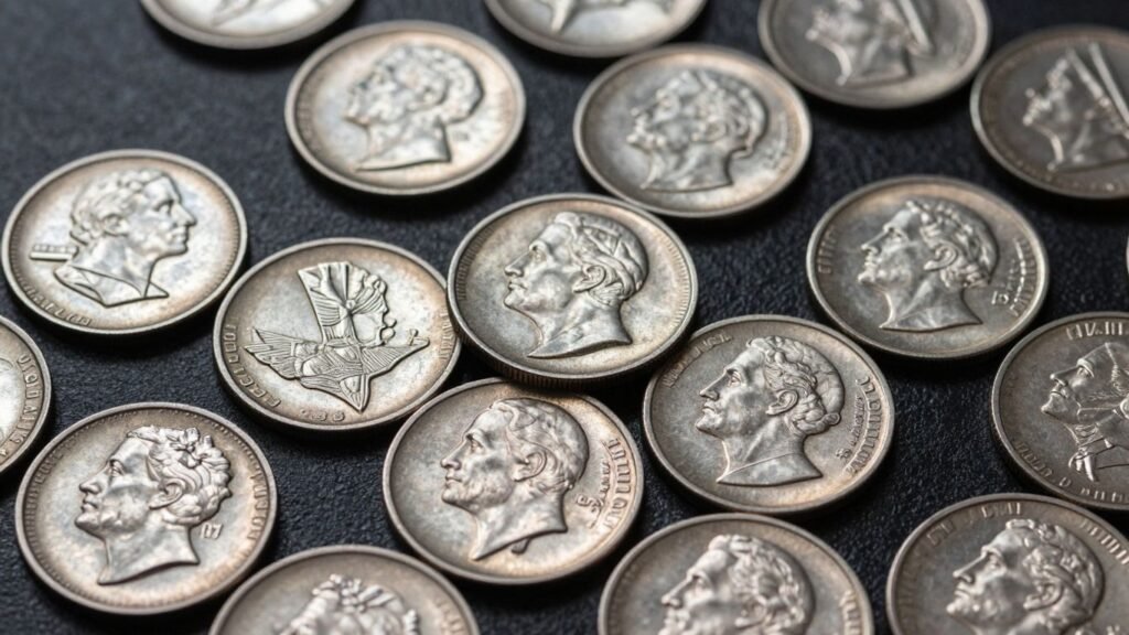 Collection of valuable silver coins in Chicago.