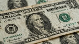 Confederate currency bills with historical designs.