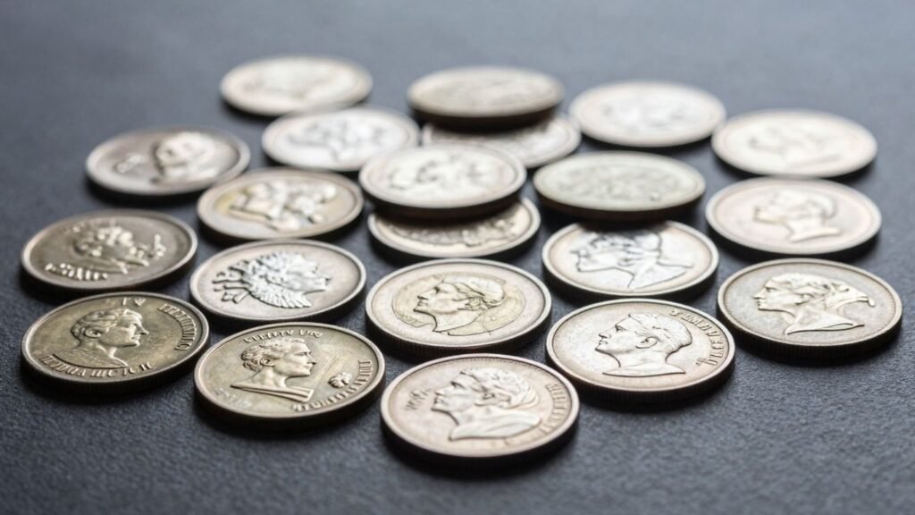 Collection of test piece coins in Chicago.